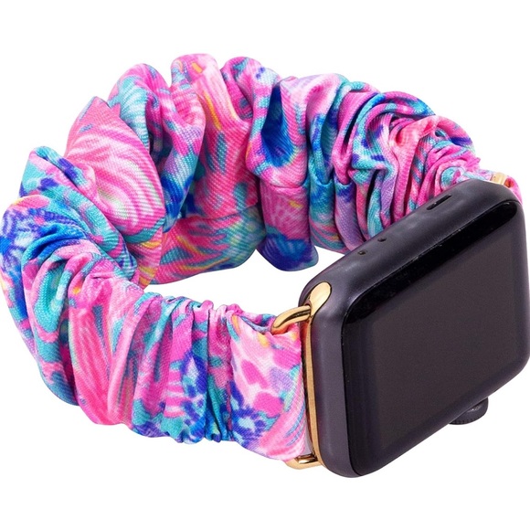 Lilly Pulitzer Accessories - LILLY PULITZER Scrunchie Apple Watch Band Pink Blue Splendor in the Sand